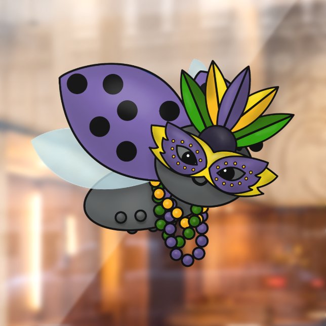 Mardi Gras Ladybug Window Cling (Sheet 2)