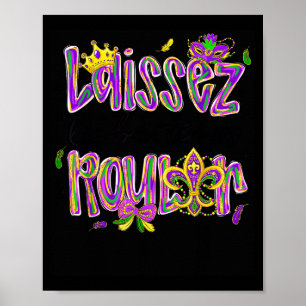 Mardi Gras Laissez Les Bon Temps Rouler Beads Fleu Poster