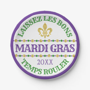 Mardi Gras   Laissez Les Bons Temps Rouler Paper Plate