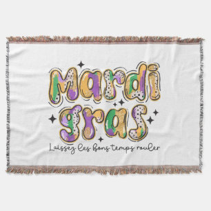 Mardi Gras Laissez Les Bons Temps Rouler  Throw Blanket