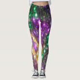 Purple Gold and Green Striped Mardi Gras Leggings