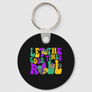 Mardi Gras Let The Good Time Roll Groovy Men Women Key Ring