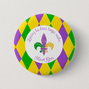 Mardi Gras! Let the Good Times Roll  6 Cm Round Badge