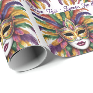 Mardi Gras Let The Good Times Roll Custom Roll Wrapping Paper