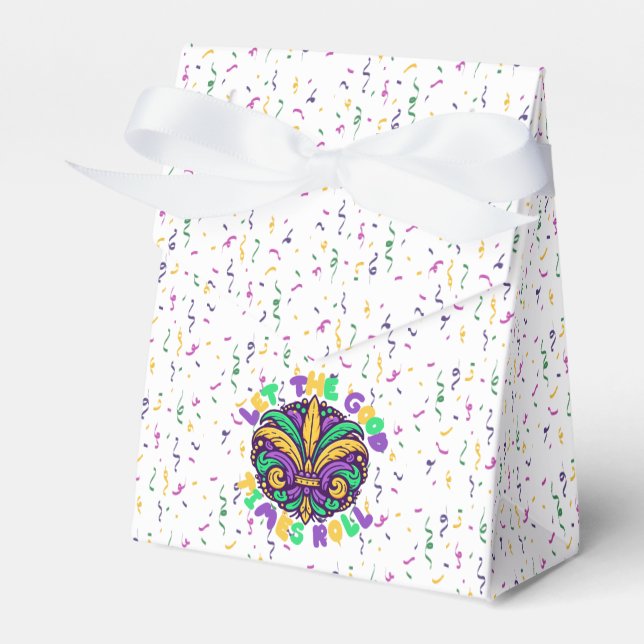 Mardi Gras Let the good times roll Favour Box (Front Side)