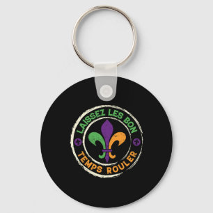 Mardi Gras Let The Good Times Roll Fleur De Lis Me Key Ring