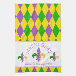 Mardi Gras! Let the Good Times Roll kitchen towel