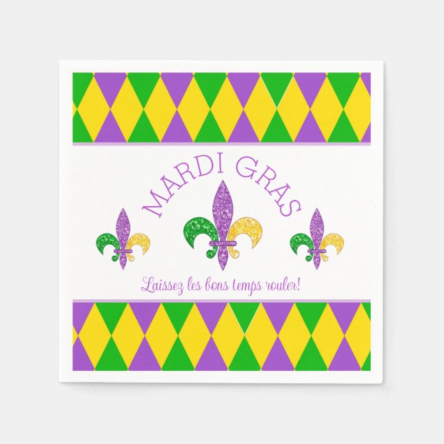 Mardi Gras! Let the Good Times Roll paper napkin (Front)