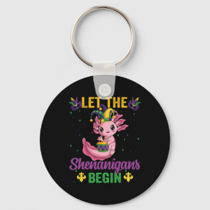 Mardi Gras Let The Shenanigans Begin Axolotl Costu Key Ring
