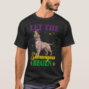 Mardi Gras Let The Shenanigans Begin Pitbull Mask T-Shirt