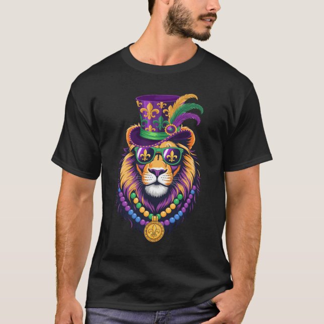 Mardi Gras Lion Costume Men Women Mardi Gras Shirt (Front)