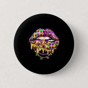 Mardi Gras Lip Carnival Festival Graphic Art 6 Cm Round Badge