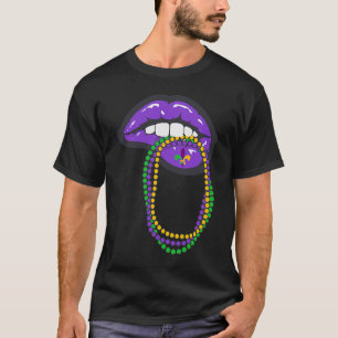 Mardi Gras Lips for Women Lips Queen Carnival Cost T-Shirt