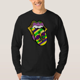 Mardi Gras Lips Queen Carnival Costume Purple And T-Shirt