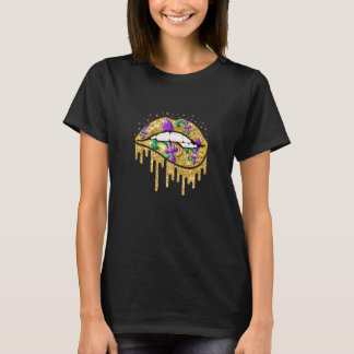 Mardi Gras Lips Queen Carnival Costume Women Fleur T-Shirt
