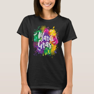 Mardi Gras Long Sleeve  Artistic Fat Tuesday Men W T-Shirt