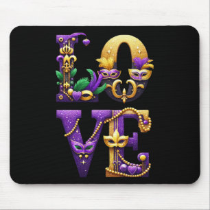 Mardi Gras Love Letters Outfit Costume Men Women M Mouse Mat