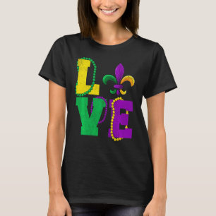 Mardi Gras Love Vintage Fleur De Lys Apparel Men W T-Shirt