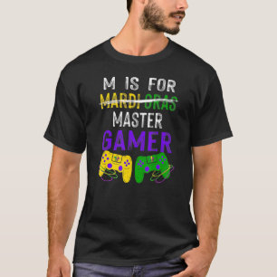 Mardi Gras M Is For Master Gamer Video Game Boys K T-Shirt