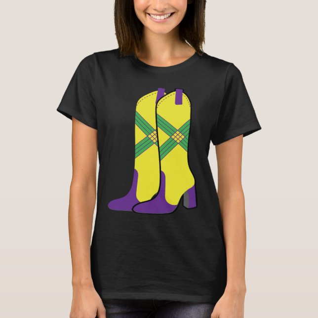 Mardi Gras Majorettes Boots Funny Parade Festival  T-Shirt (Front)
