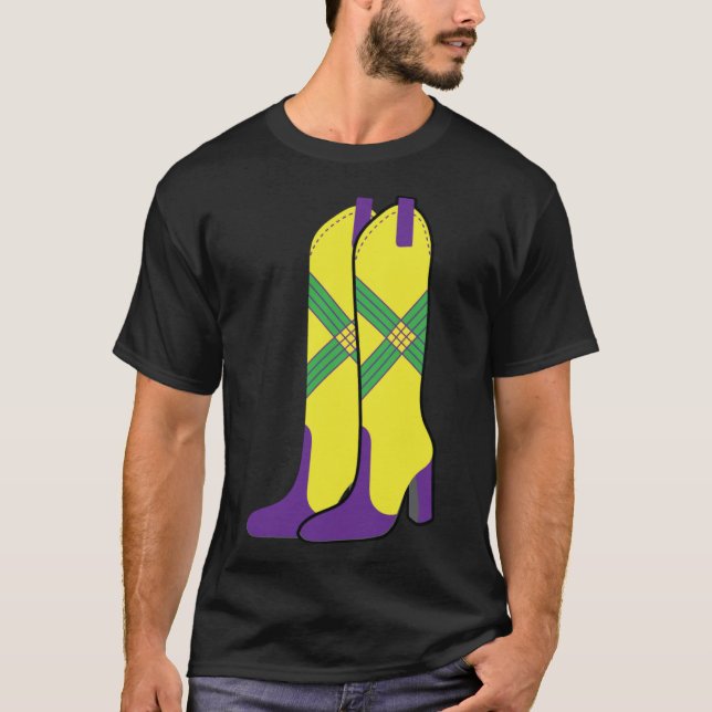 Mardi Gras Majorettes Boots Funny Parade Festival  T-Shirt (Front)