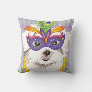 Mardi Gras Maltese Cushion