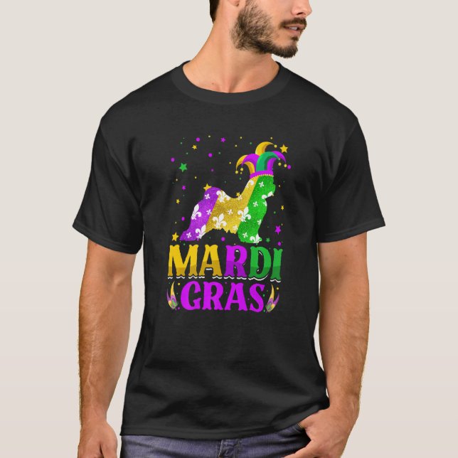 Mardi Gras Maltese Dog Lover Carnival Jester Premi T-Shirt (Front)