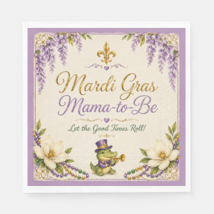 Mardi Gras Mama-to-Be Baby Shower Napkins
