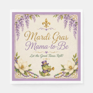 Mardi Gras Mama-to-Be Baby Shower Napkins