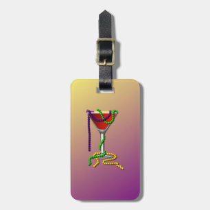 Mardi Gras Martini Luggage Tag