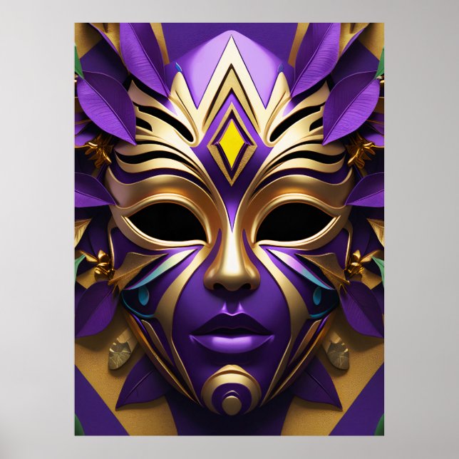 Mardi Gras Mask 1  Carnival Spirit Poster (Front)