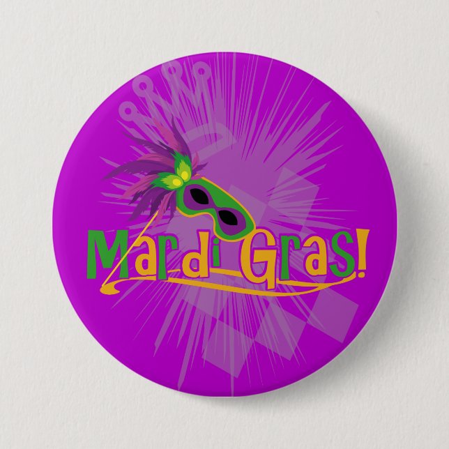 Mardi Gras Mask 7.5 Cm Round Badge (Front)