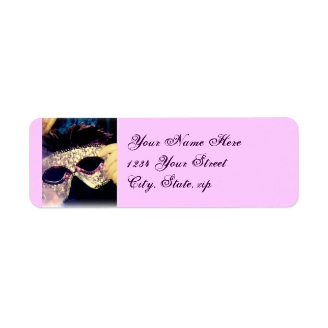 Mardi Gras Mask address labels (Front)