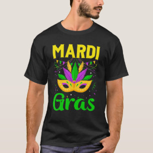 Mardi Gras Mask Beads Carnival Costume New Orleans T-Shirt