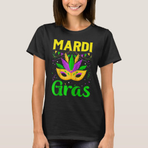 Mardi Gras Mask Beads Carnival Costume New Orleans T-Shirt