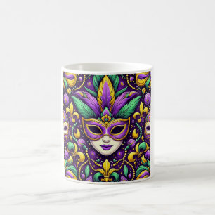 Mardi Gras mask/beads/fleur de lis Coffee Mug
