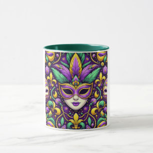 Mardi Gras mask/beads/fleur de lis Mug