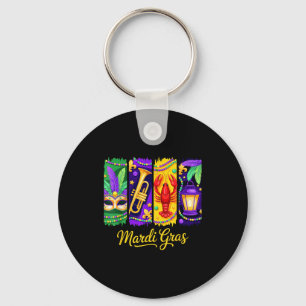 Mardi Gras Mask Beads New Orleans Carnival Key Ring