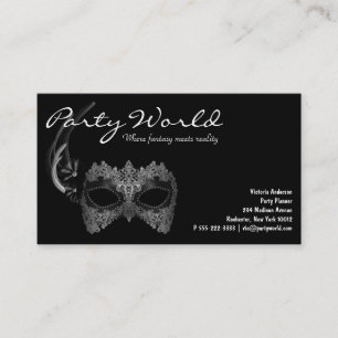 Mardi Gras Mask Black Business Cards