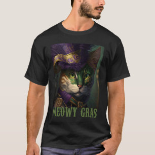 Mardi Gras Mask Cat T-Shirt