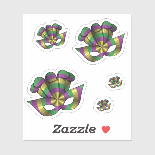 Mardi Gras Mask Contour Sticker (Sheet)