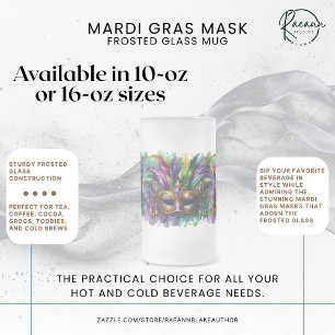 Mardi Gras Mask Frosted Glass Mug