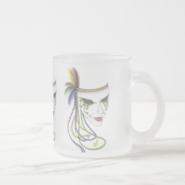 Mardi Gras Mask Frosted Mug (Right)