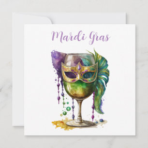 Mardi Gras Mask  Invitation