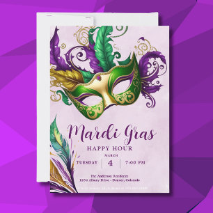 Mardi Gras Mask  Invitation