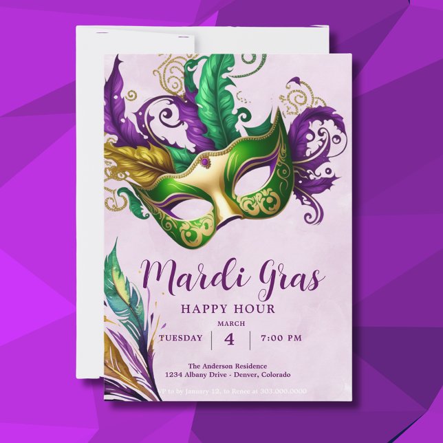 Mardi Gras Mask  Invitation (Creator Uploaded)