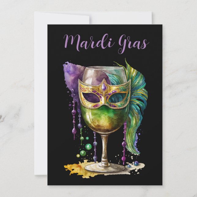 Mardi Gras Mask  Invitation (Front)