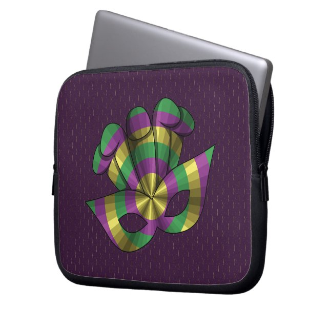 Mardi Gras Mask Laptop Case (Front Left)