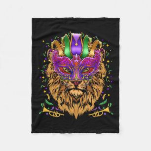Mardi Gras Mask Lion Lover Gifts Shirt Fleece Blanket