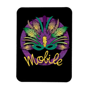 Mardi Gras Mask Magnet - Mobile, AL